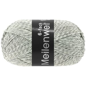 Lana Grossa MEILENWEIT 6-FACH 150g Mouliné/Print/Tweed | 8501-gris clair/blanc